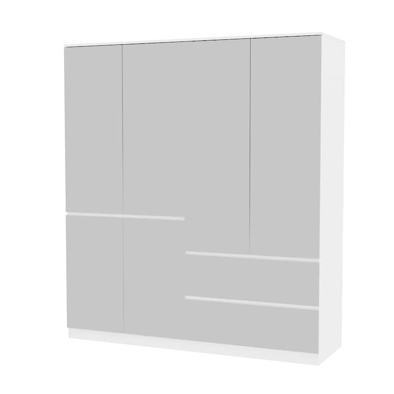 Combo Wardrobe Storage Cabinets Mirror Hanging Rod Bedroom ARMOIRES