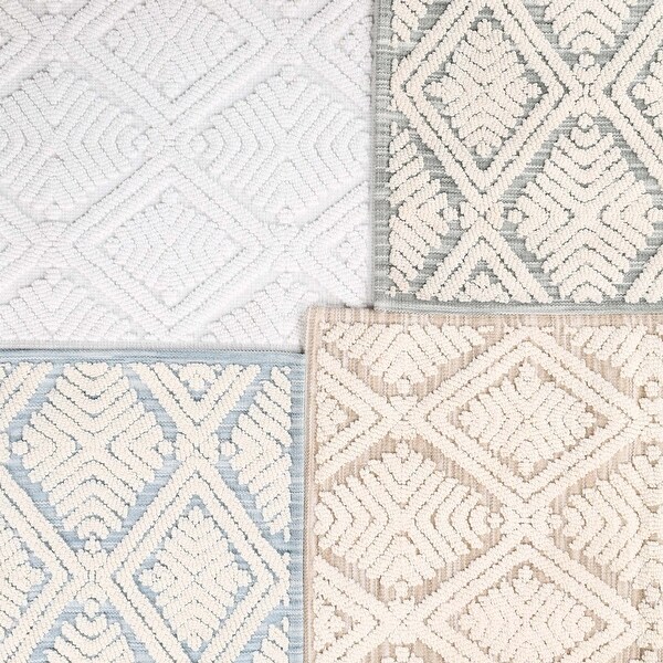 Superior Ceton Geometric Washable Bath Rug, Set of 2 - On