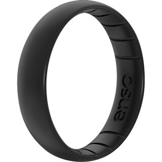 Enso Rings Thin Elements Series Silicone Ring Black Pearl Overstock 31891361