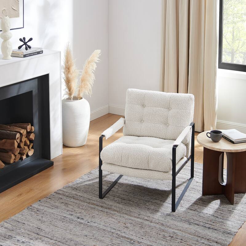 Art Leon Mid-Century Modern Tufted Accent Chair