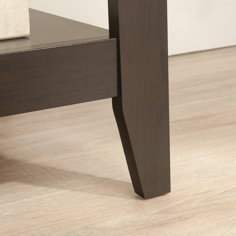 Wood Transitional Desk with 2 Smooth-Glide Drawers, Brown