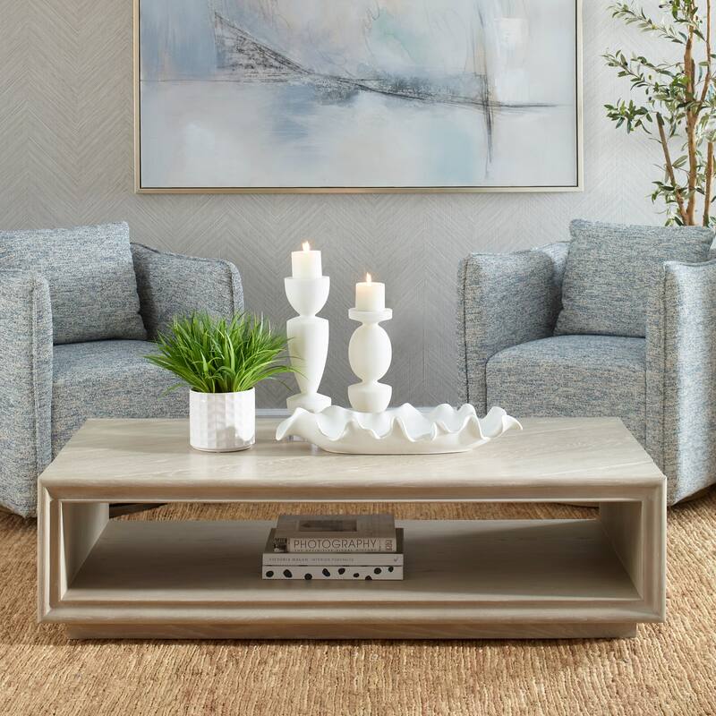 Uttermost Prism Light Oak Coffee Table - 15"H x 56"W x 30"D