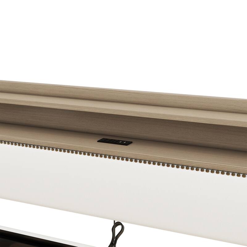 Twin Size Daybed with Storage Drawers, Upholstered Daybed with Charging Station and LED Lights
