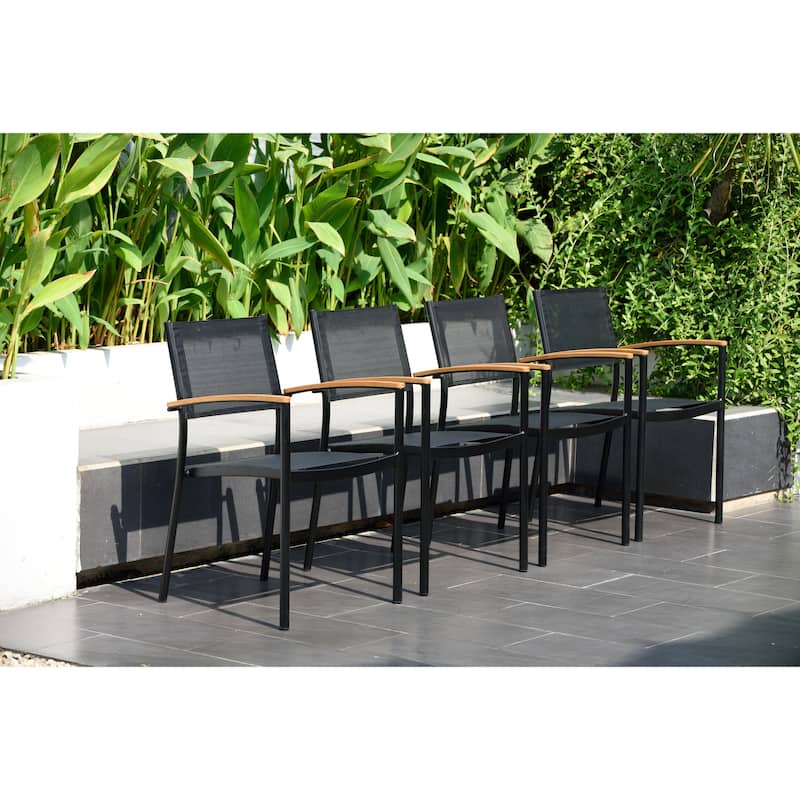 Amazonia Outdoor Patio Orinocco Stacking Chairs - Set of 4