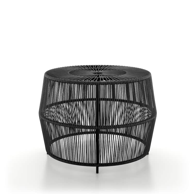 Alia Coastal Natural 22-inch Boho Outdoor Patio Rattan Outdoor Round Coffee Table by M&L Co.