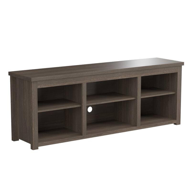 65" Media Console with Six Open Storage Compartments