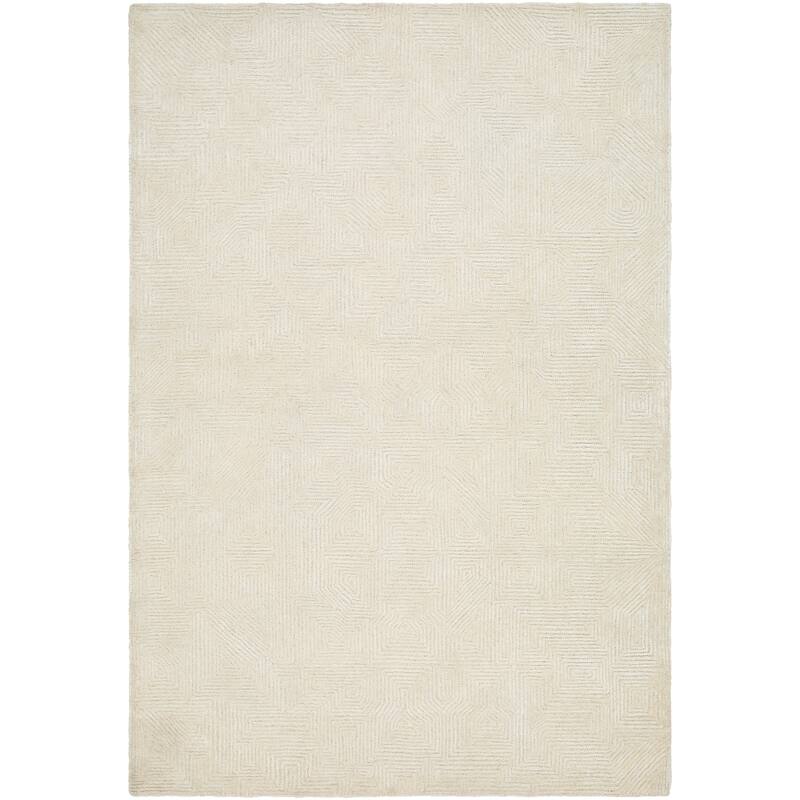 Etiennea Handmade Solid Modern Wool & Viscose Area Rug