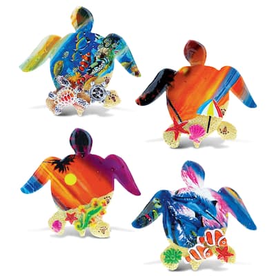 CoTa Global Sea Turtle Refrigerator Summer Magnets Set of 4 - 0.65″L x 3.9″W x 3.5″H.