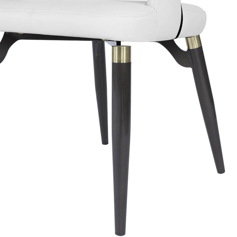 Entice Dining Chairs Upholstered Leather with Iron Legs Modern Accent Arm Chairs