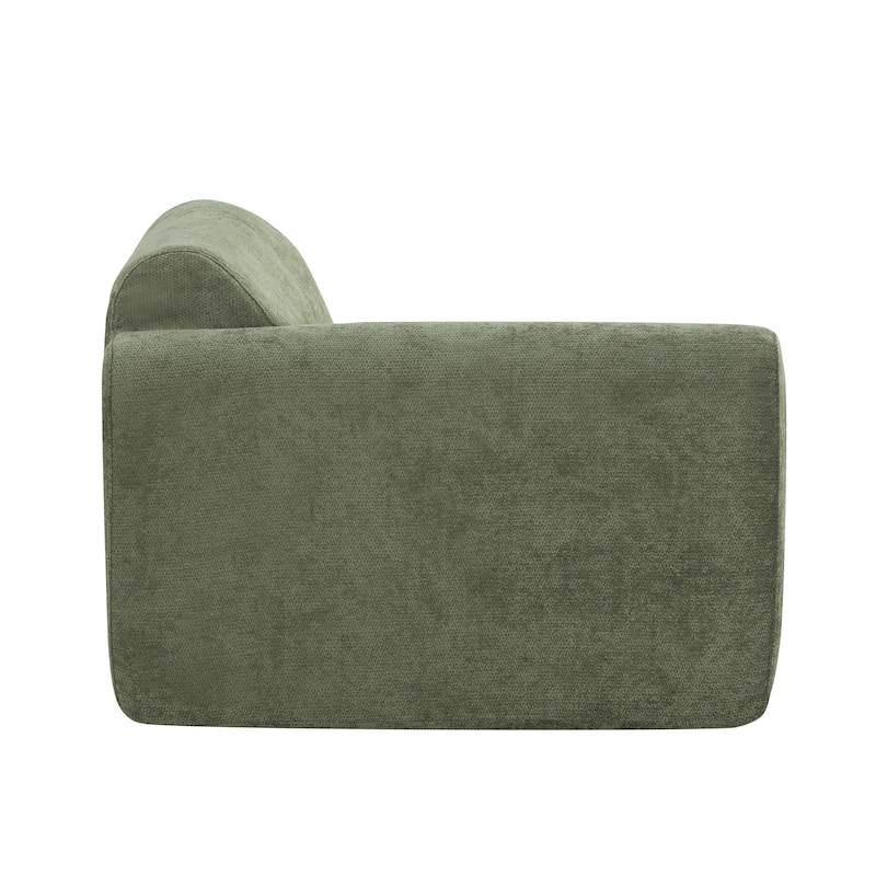 Christopher Knight Home - Modern Upholstered Curved Sectional Sofa with Deep Seat Ottoman