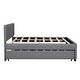 preview thumbnail 12 of 13, Modern and Timeless，Full Upholstered Platform Bed with Trundle，Multifunctional Design