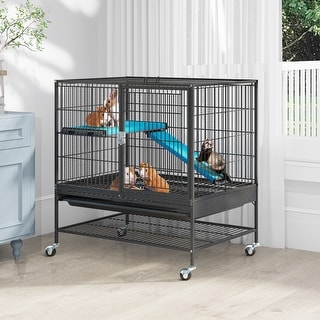 Metal 2-Tiers Small Animal Cages Indoor Critter Nation Cage