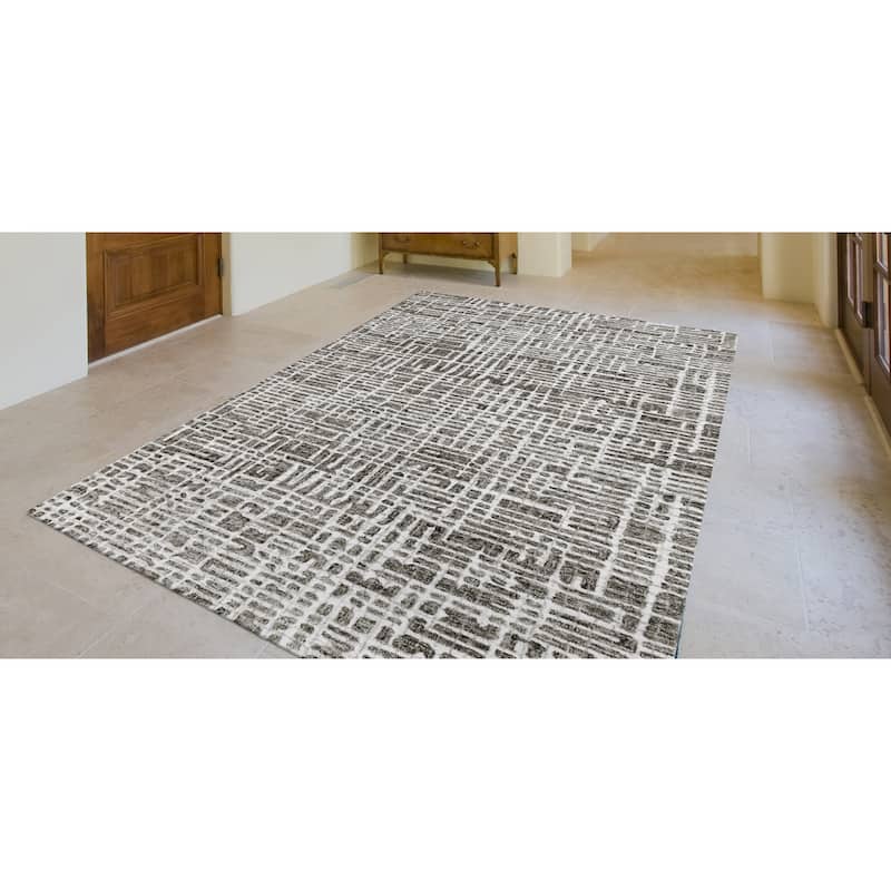 Liora Manne Farmhouse Abstract Grid Indoor Area Rug
