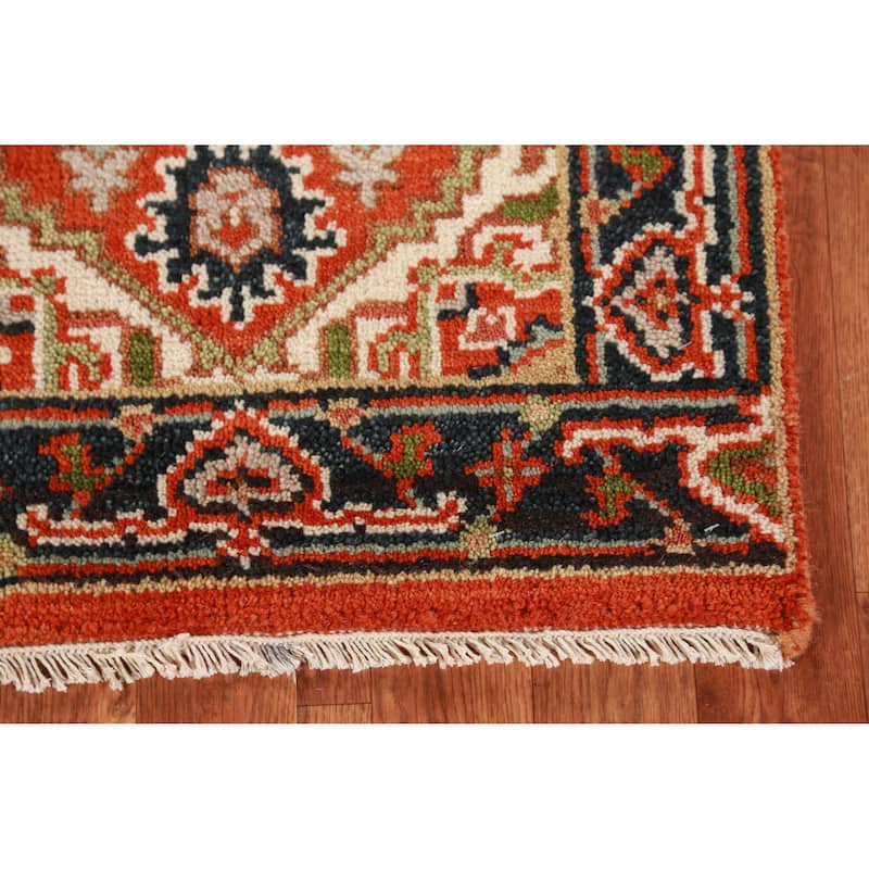 Orange Heriz Serapi Foyer Rug Oriental Handmade Wool Carpet - 2'0" x 3'0"