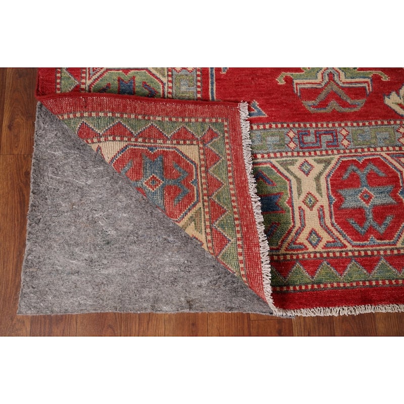 Geometric Kazak Oriental Rug Hand-Knotted Traditional Wool Carpet - 6'7" x 9'0"