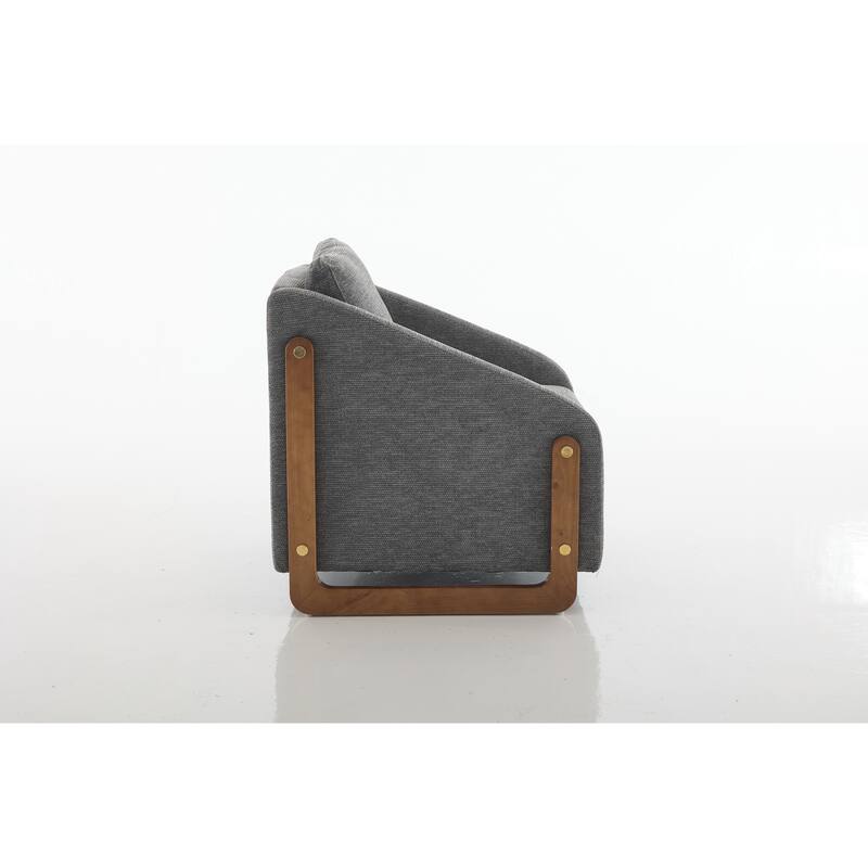 Accent Chair with Ergonomic Backrest, Upholstered Armchair with Nailhead Trim, Leisure Chair with Cushioned Seat