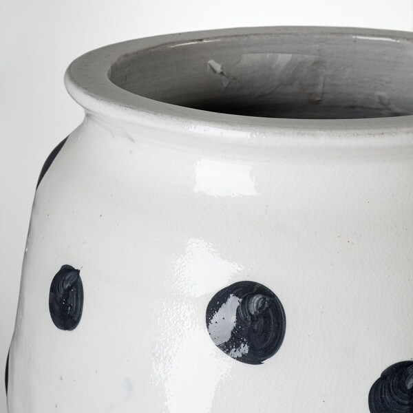 Polka Large 32H White Ceramic Polka Dot Vase - Bed Bath & Beyond