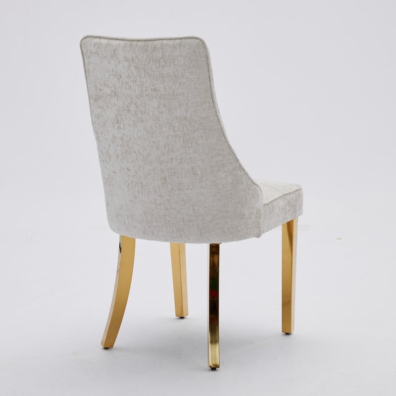 Rayon Cloth Flocking Chenille Dining Chairs Channel Kitchen Dinner Chair Comfy Fabric Upholstered Accent Chair
