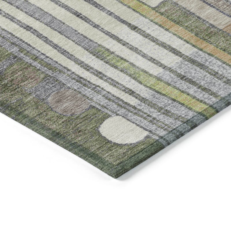 Machine Washable Indoor/Outdoor Casual Contemporary Chantille Rug