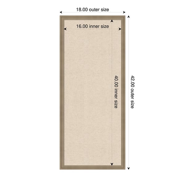 dimension image slide 74 of 91, Amanti Art Framed Fabric Pinboard Natural Linen Printed Bulletin Board