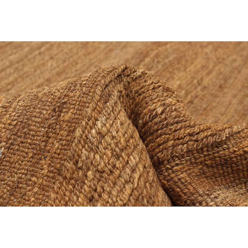ECARPETGALLERY Flat-Weave Natural Chocolate Wool Tapestry Kilim - 5'7 x 6'9