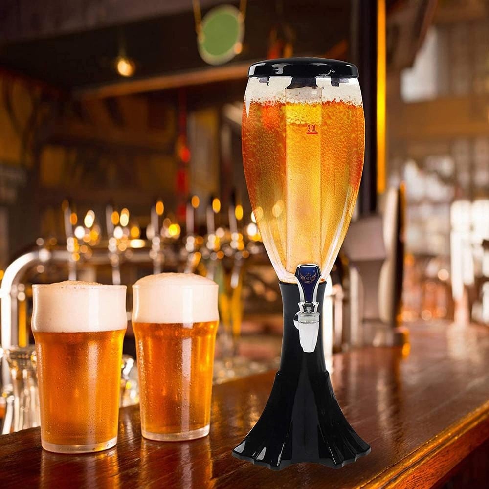 Costway 3L Cold Draft Beer Tower Dispenser Plastic with LED Lights