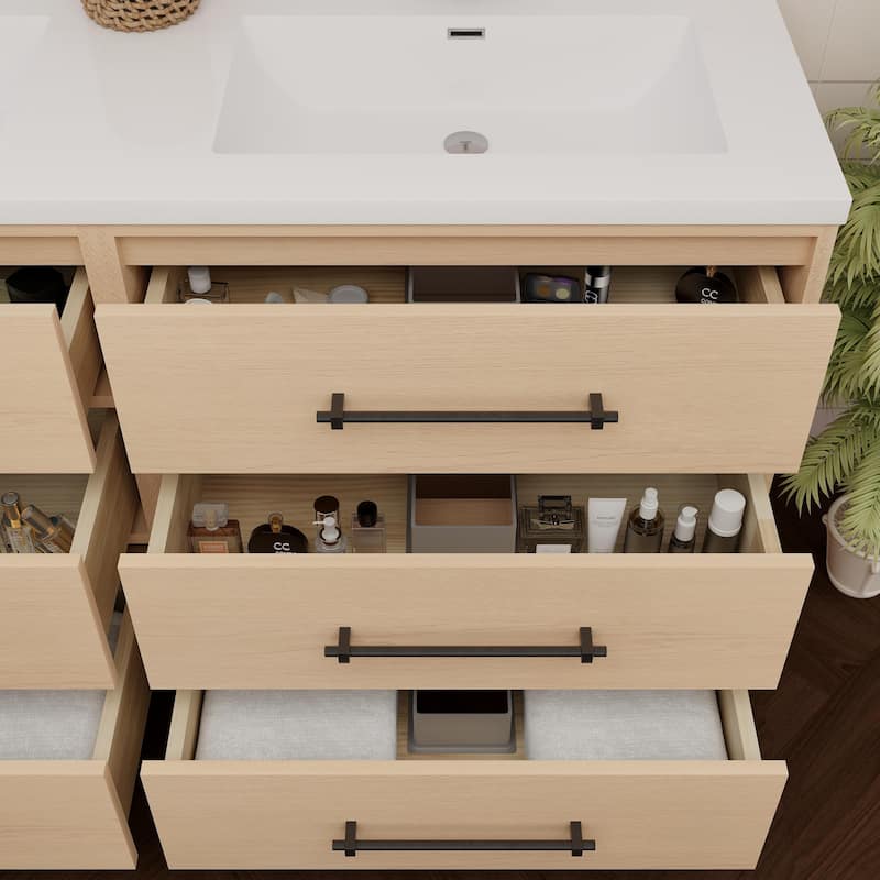 Victoria 60'' Free-standing Vanity with Double Reinforced Acrylic Sink - 59.5