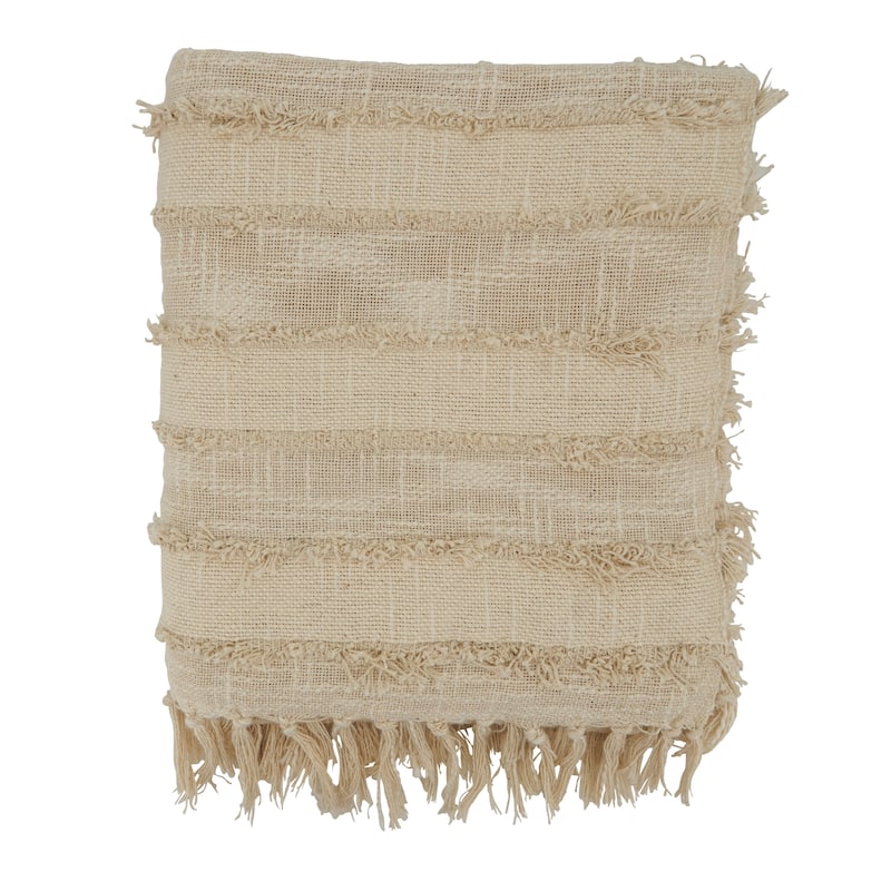 Throw Blanket With Fringe Design