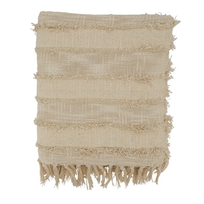 Throw Blanket With Fringe Design