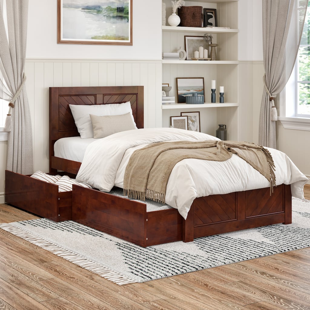 Canyon Platform Bed with Matching Footboard & Storage Drawers