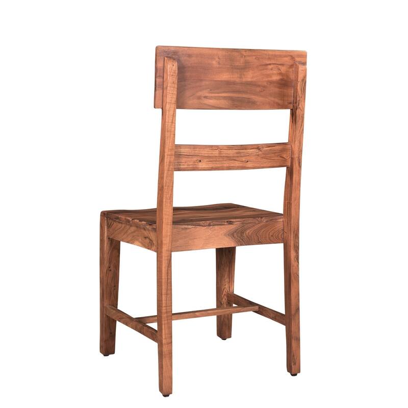 HomeRoots Set of Two Brown Wood Ladder Back Dining Side Chairs - 18' X '36' X '18
