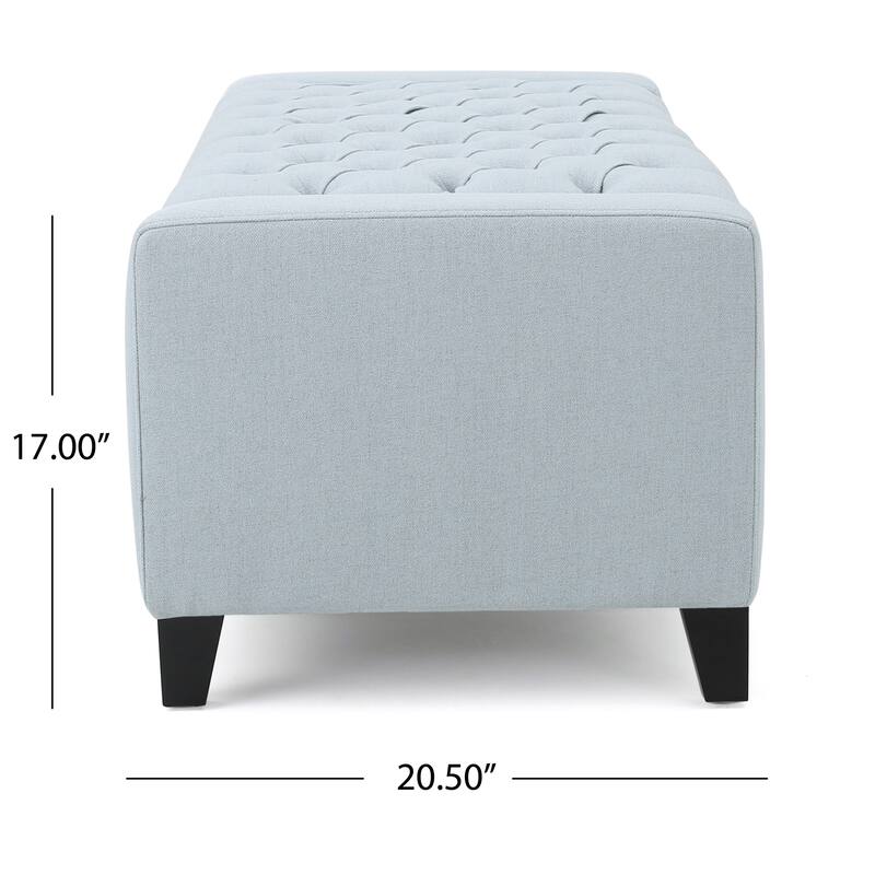 50.75" Fabric End of Bed Storage Bench, Upholstered Storage Ottoman Bench with Safety Hinge, Stylish Large Ottoman