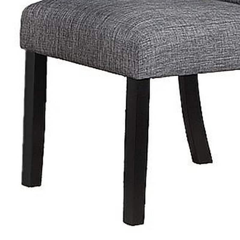 Counter Height Dining Chair With Tufted Grey Upholstery