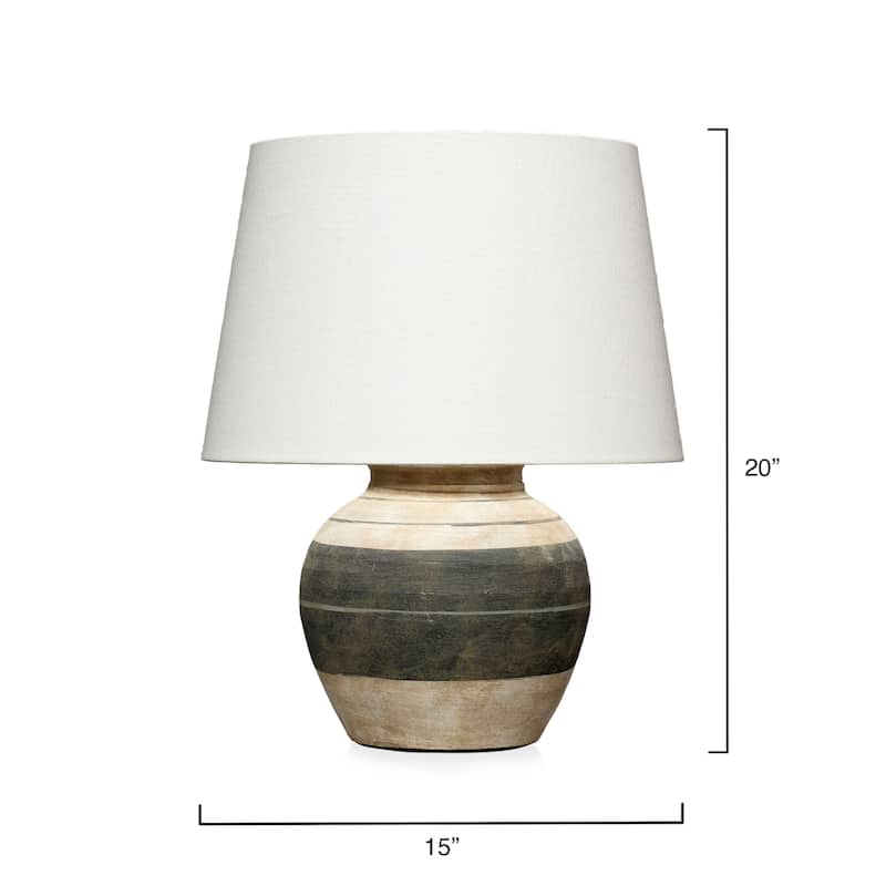 Jamie Young Bernard Ceramic Table Lamp with Linen Shade