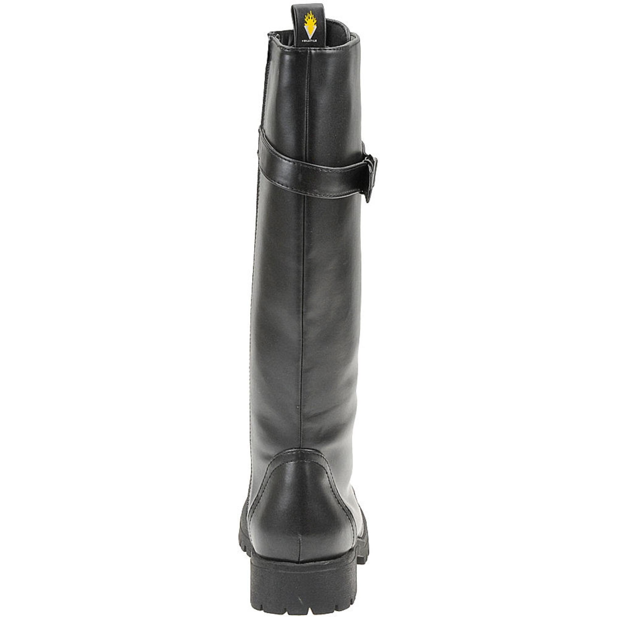 volatile black strap combat boots