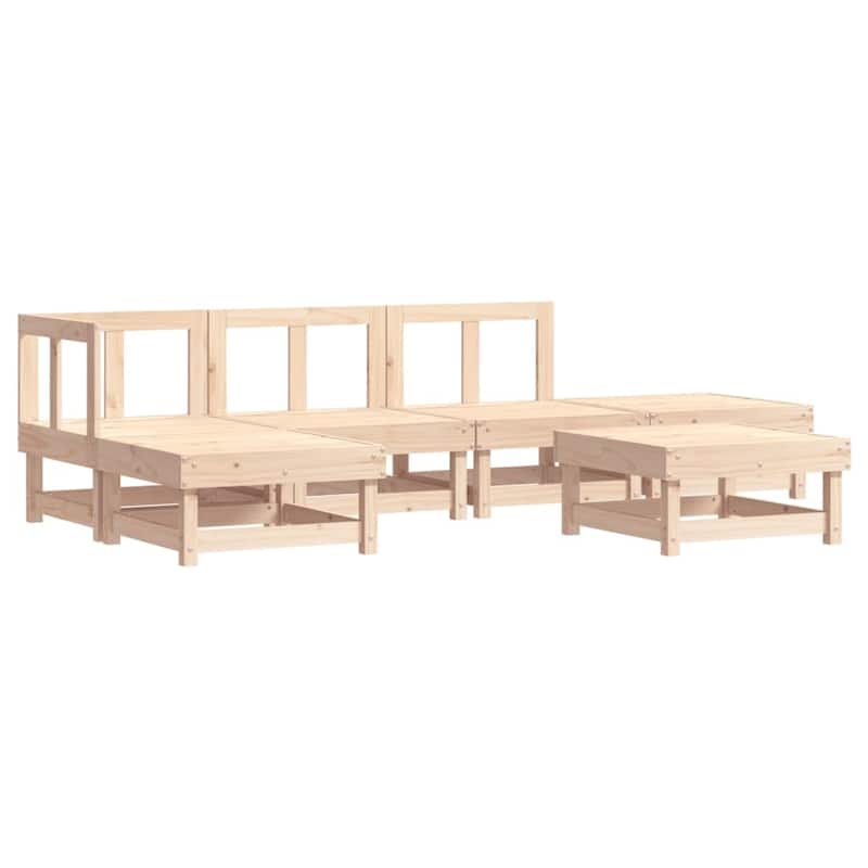 vidaXL Garden Lounge Set Natural pine wood Solid pine wood 6 Piece Set - 24.0 x 24.0 x 24.4