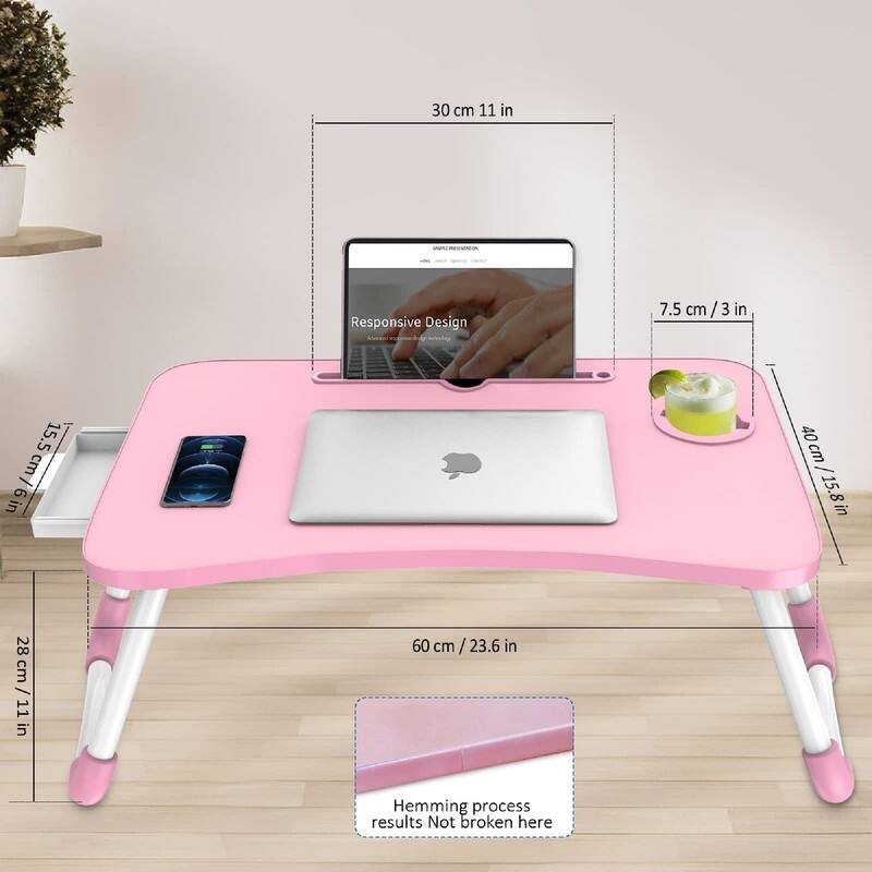 Foldable Laptop Bed Table Multi - 23.6"D x 15.8"W x 10.8"H