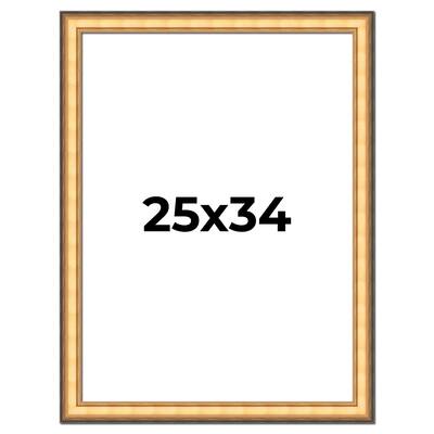25x34 Frame Gold Plein Aire Solid Wood Picture Frame Width 2 Inches |