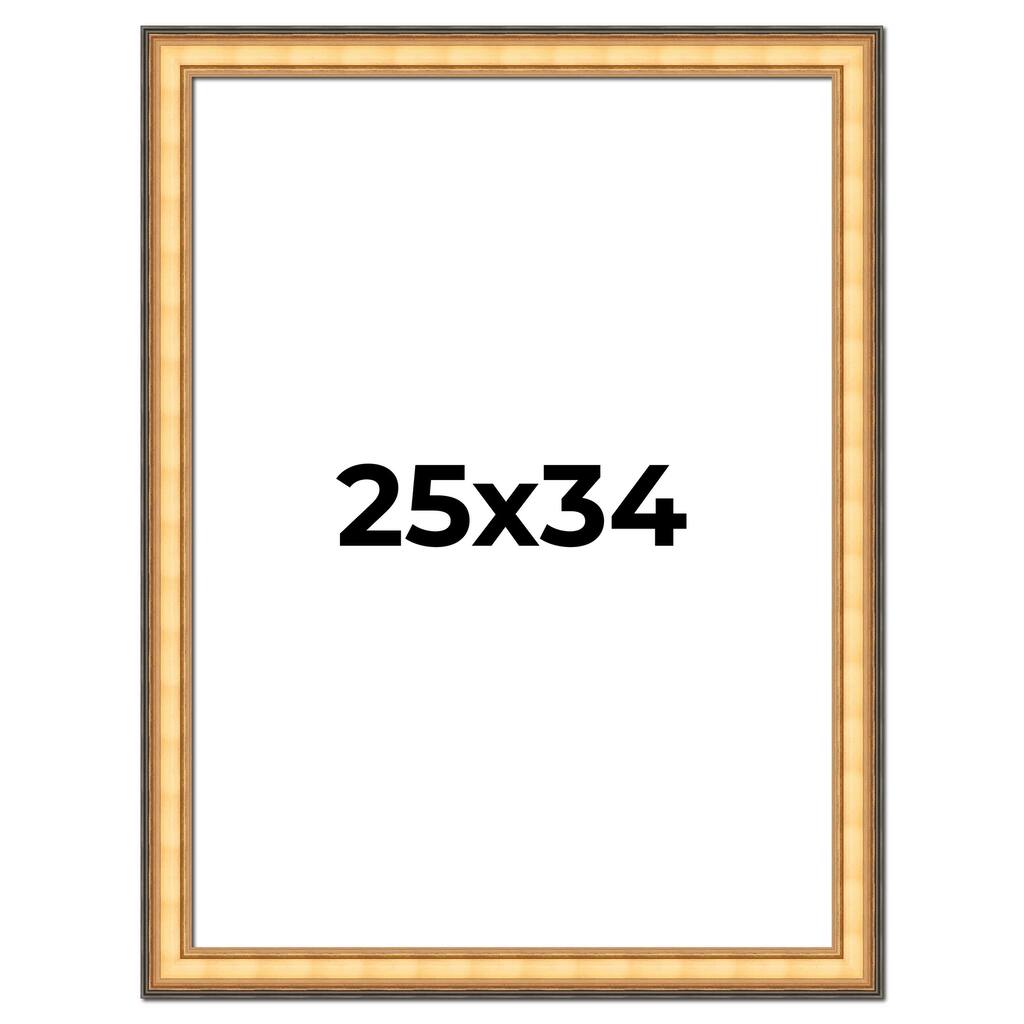 25x34 Frame Gold Plein Aire Solid Wood Picture Frame Width 2 Inches |