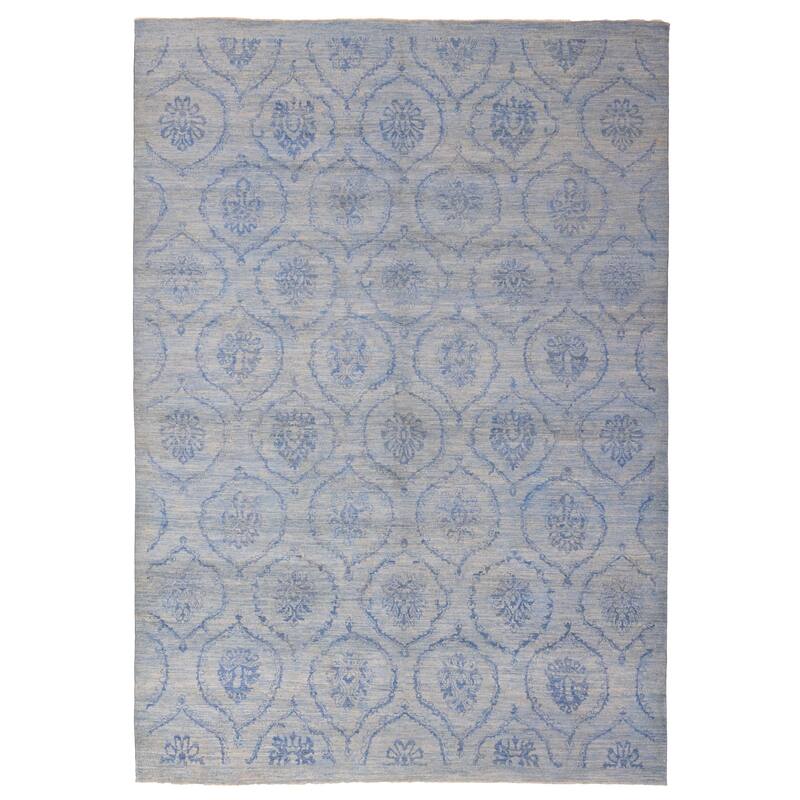 ECARPETGALLERY Hand-knotted Vibrance Blue Wool Rug - 9'0 x 12'4