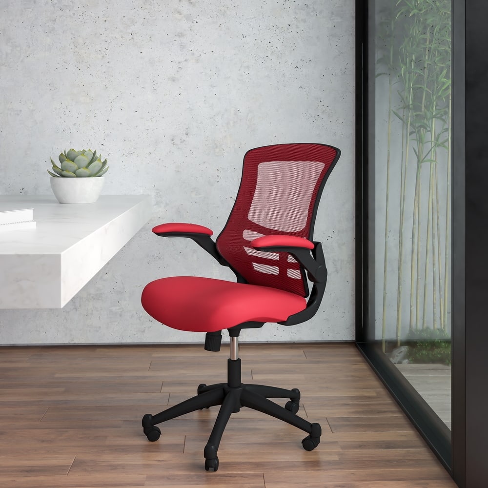 Mid-Back Mesh Swivel Ergonomic Task Office Chair with Flip-Up Arms