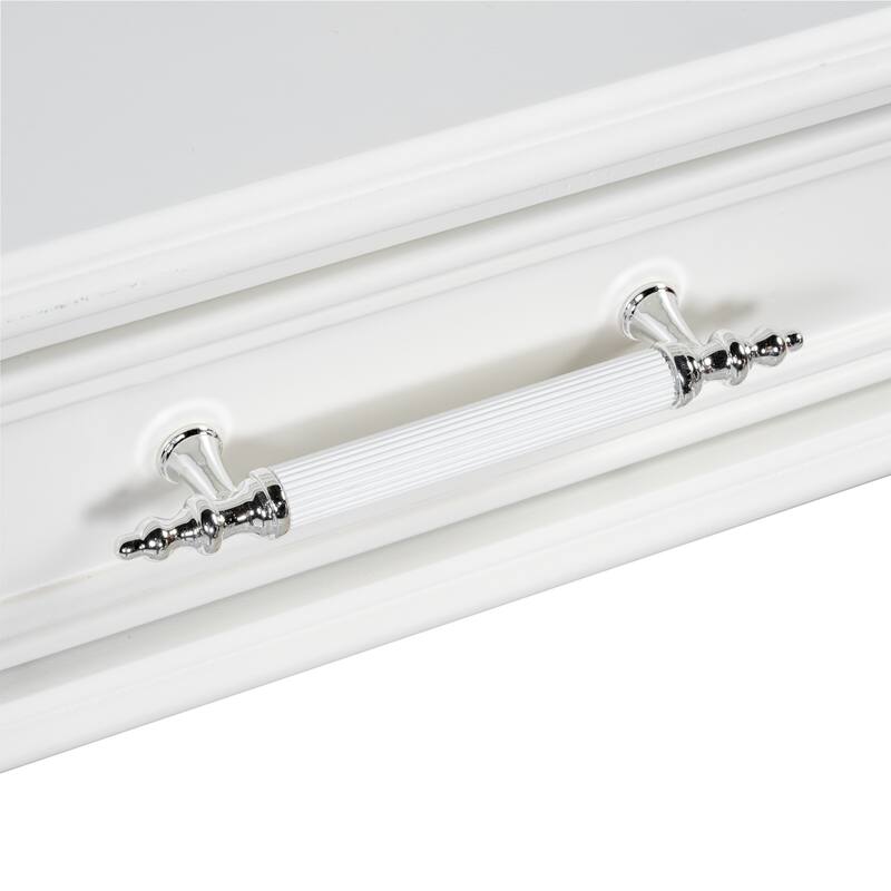 Retro Makeup Desk with Large Mirror, 3-Drawer Dressing Table