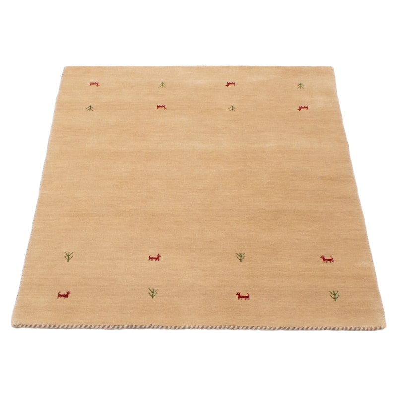 Kashkuli Gabbeh Beige Rug 3'10" x 5'5" - 3'10 x 5'5