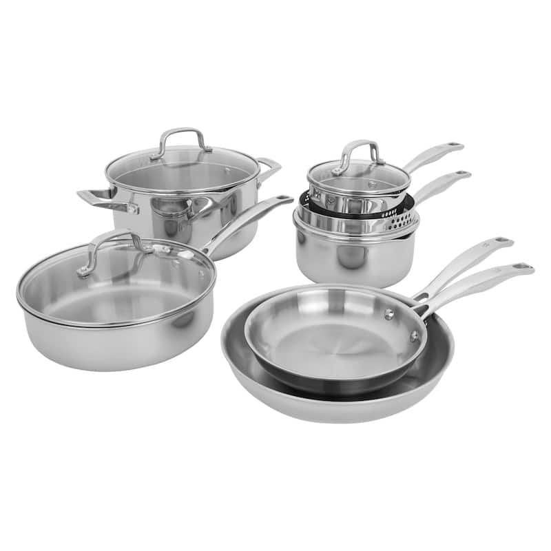 Henckels Clad H3 10-pc Stainless Steel Cookware Set - Stainless Steel - 10 Piece - 10-pc