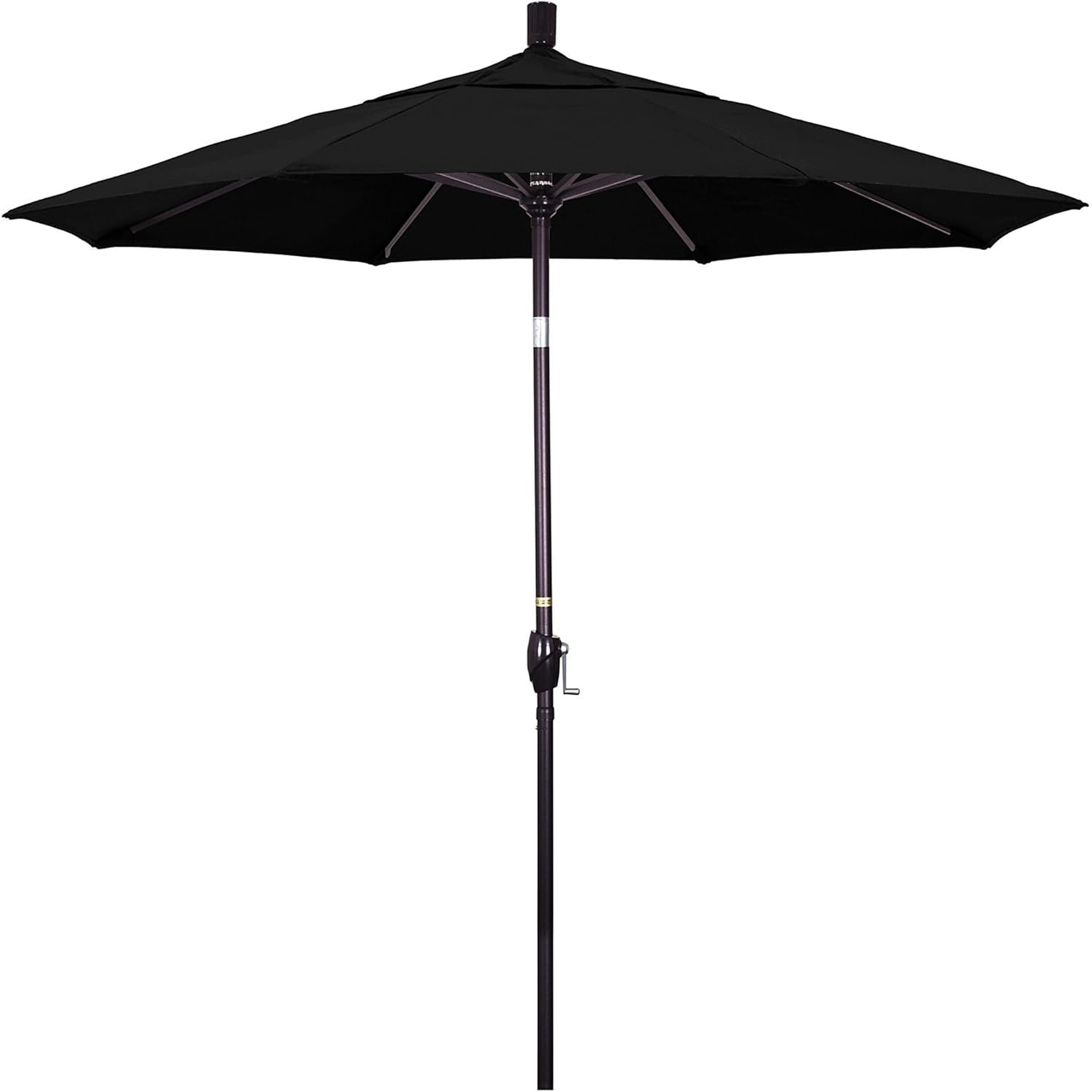 7.5' Round Aluminum Market Umbrella with Crank Lift, Push Button Tilt, and Wind Vent