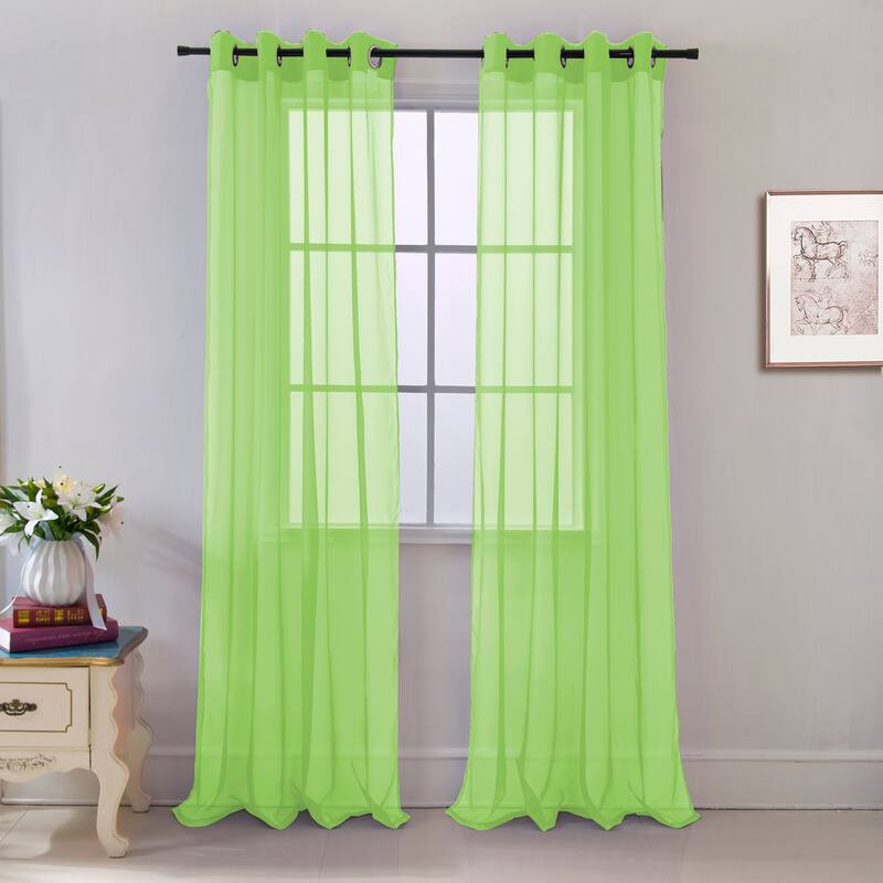 Cara Sheer Voile Grommet Window Curtain Panel - 84 or 90 inches