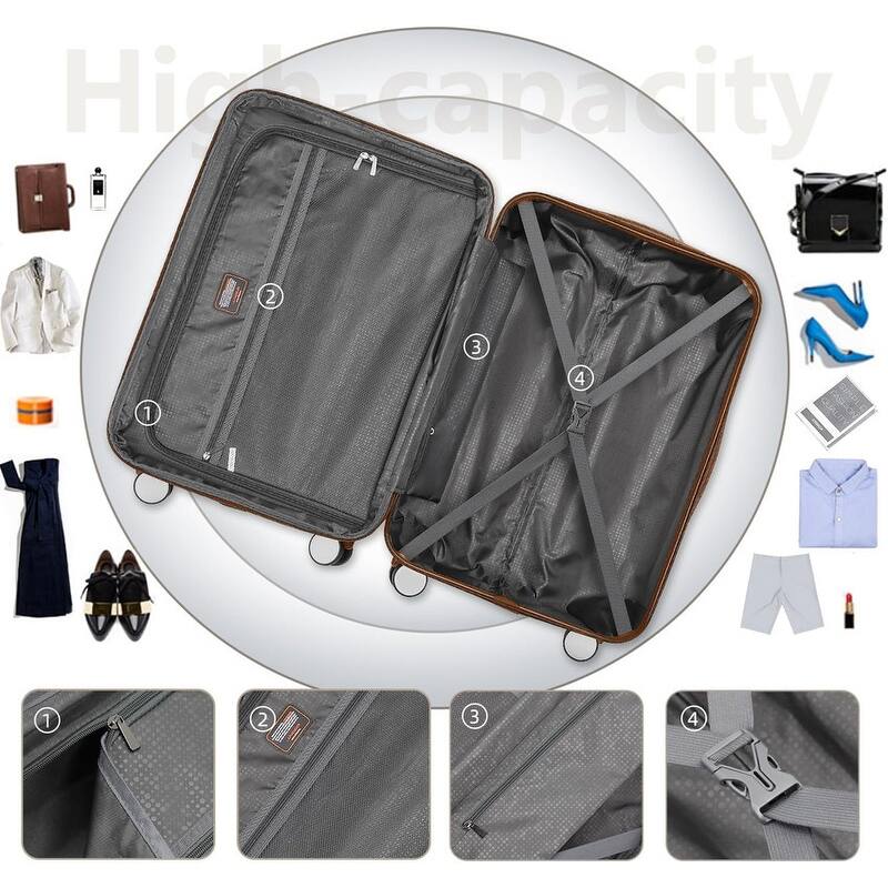 6 Piece Luggage Set, Hardside Spinner Suitcases and Duffel Bags
