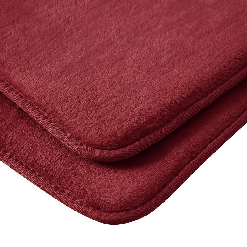 Sweet Home Collection Memory Foam 2 Piece No Slip Back Bath Mat Rug Sets