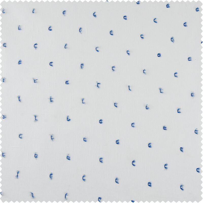 Exclusive Fabrics Altair Blue Patterned Linen Sheer Curtain (1 Panel)