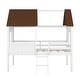 preview thumbnail 20 of 26, Stylish & Playfun Design Low Loft Bed with Roof, Ladder, Guardrail and Windows, Twin Size